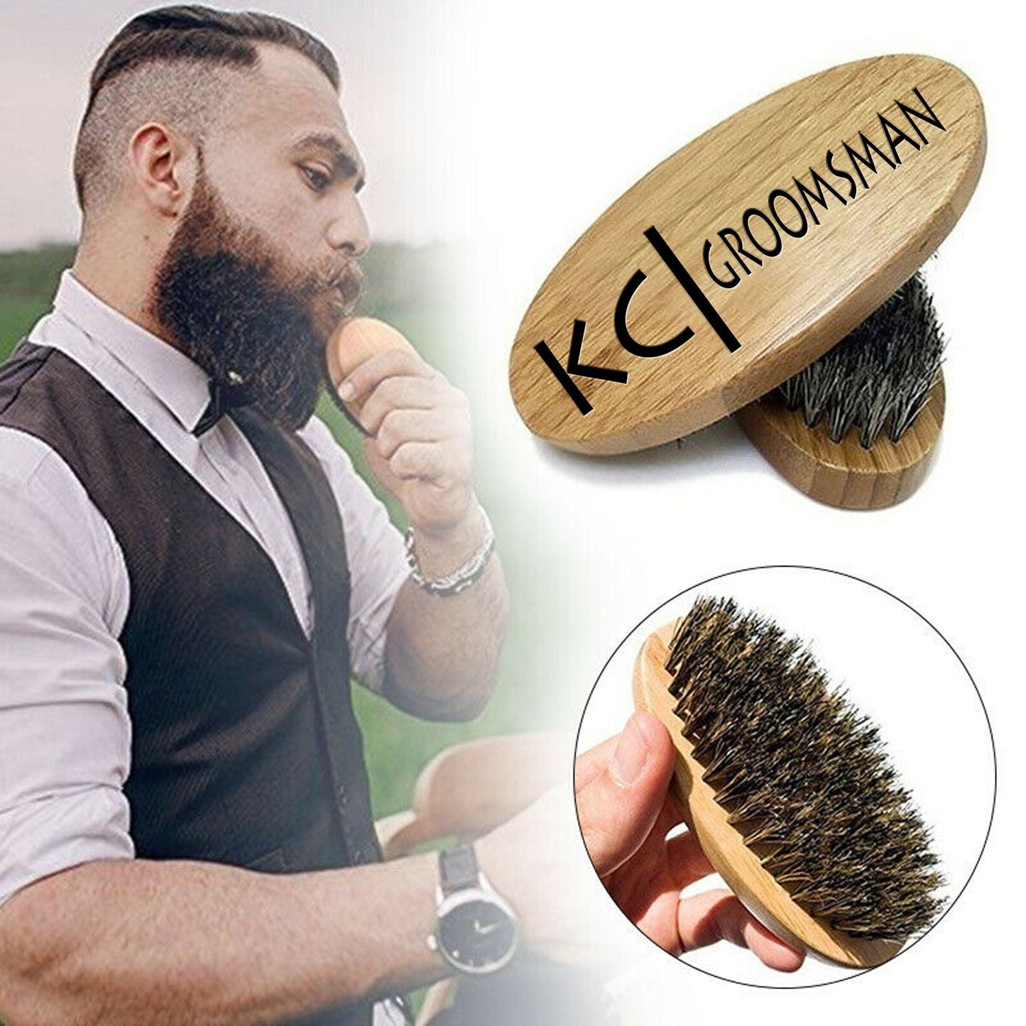 Wooden Beard Brush | Personalized Beard Brush | SHOPBGENIUS