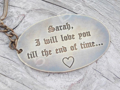 personalized keychain, solid brass custom engraved, monogram or any other text, heavy duty keychain, custom keyring, mothers day