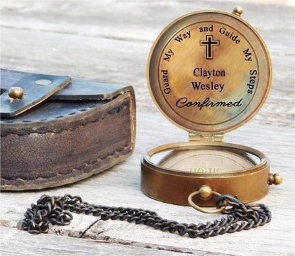 custom engraved nautical compass, leather pouch included, groomsmen gift idea, wedding favors, corporate events, mens gift, mothers day