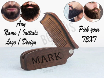 custom comb, beard comb, gifts for husband, groomsmen gift, mens gift, pocket comb, personalized comb, folding comb, beards, fathers day