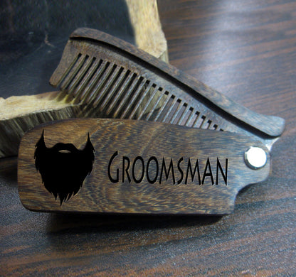 custom comb, beard comb, gifts for husband, groomsmen gift, mens gift, pocket comb, personalized comb, folding comb, beards, fathers day