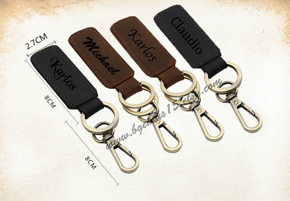 Personalized Keychain, leather keychain, groomsmen gift, monogram keyring, name keychain, couples keychain, Stocking Stuffer, fathers day