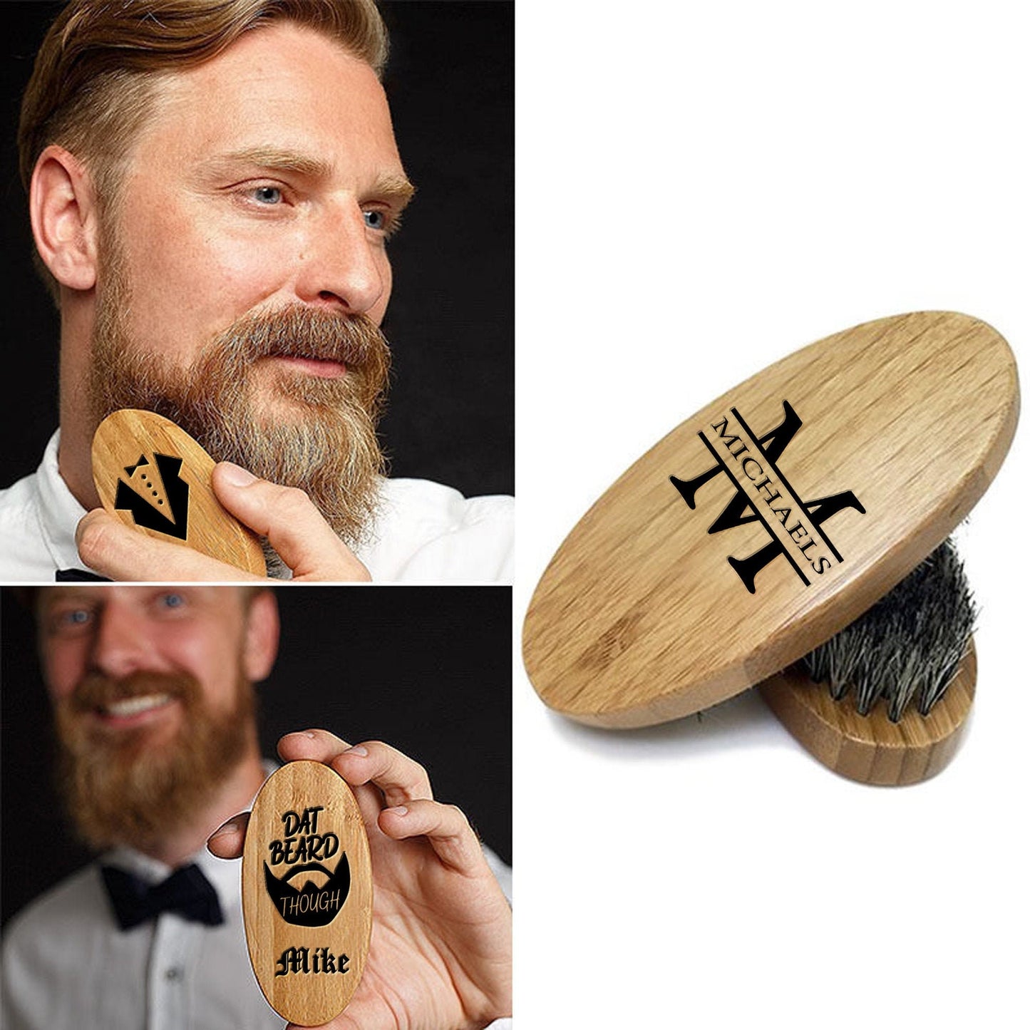 Custom Beard Brush, Personalized beard brush, grooming brush, groomsmen gift, mens gift, engraved wooden brush, mens dopp, fathers day