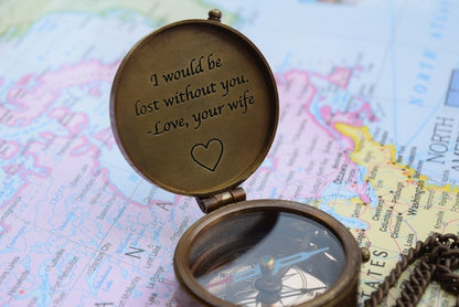 Personalized Compass Anniversary Gifts For Men Brass Compass Birthday Gift For Dad Groomsmen Gift For Him Christmas Gifts For Him, Christmas