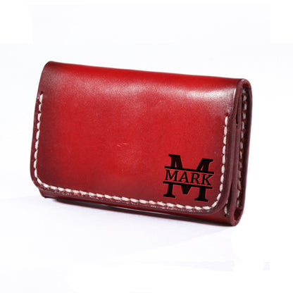 Personalized card holder, vegetable tanned leather, bifold style, hand stitched, leather card holder, business card holder, mothers day