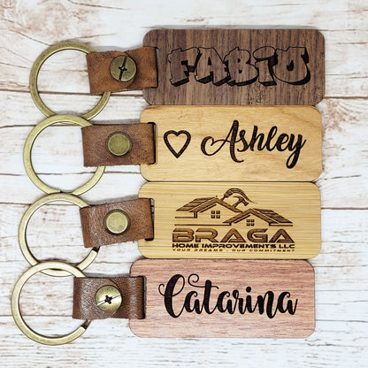 Engraved Custom Wood Keychain - 5th Wooden Anniversary Gift for Husband or Wife - Couples gift, Anniversary Gift, Groomsmen Gift