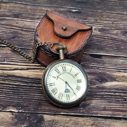 pocket watch, custom engraved watch, leather pouch and vest chain, roman numerals, groom and groomsmen, personalized gift, fathers day